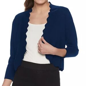 Black ELLE Scallop-Trim Bolero Cardigan